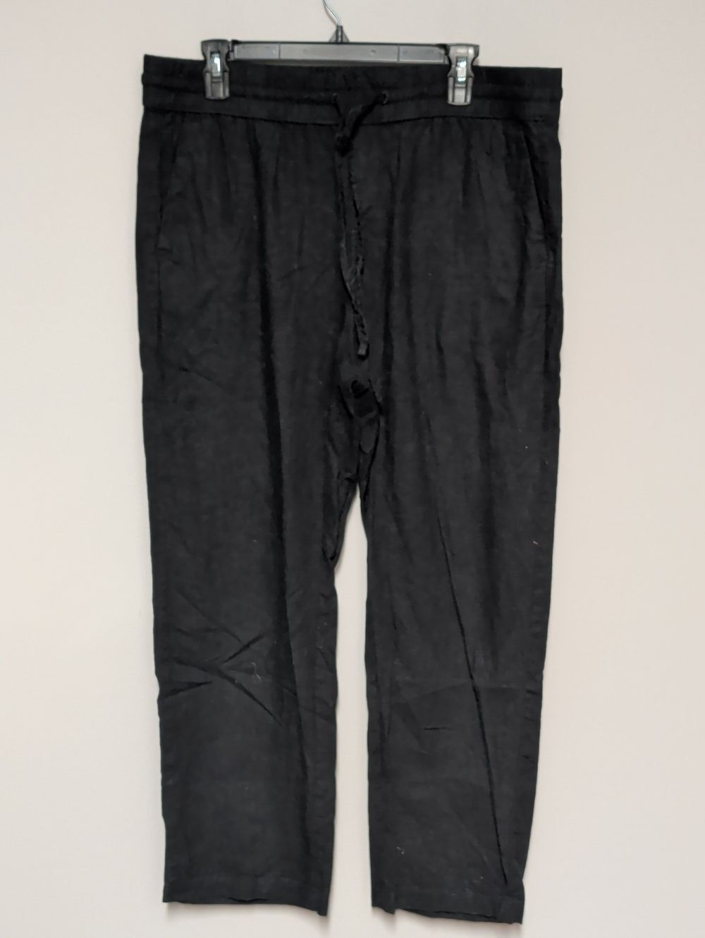 Ann Taylor Factory Black Wide-Leg Drawstring Pants